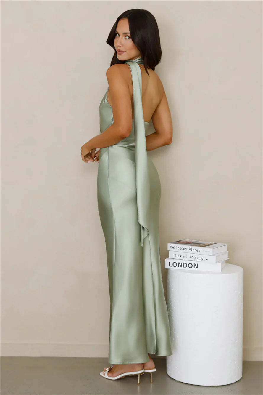 Kissed By Moonlight Satin Maxi Dress