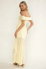 Kiarna Off-Shoulder Mesh Maxi Dress Butter