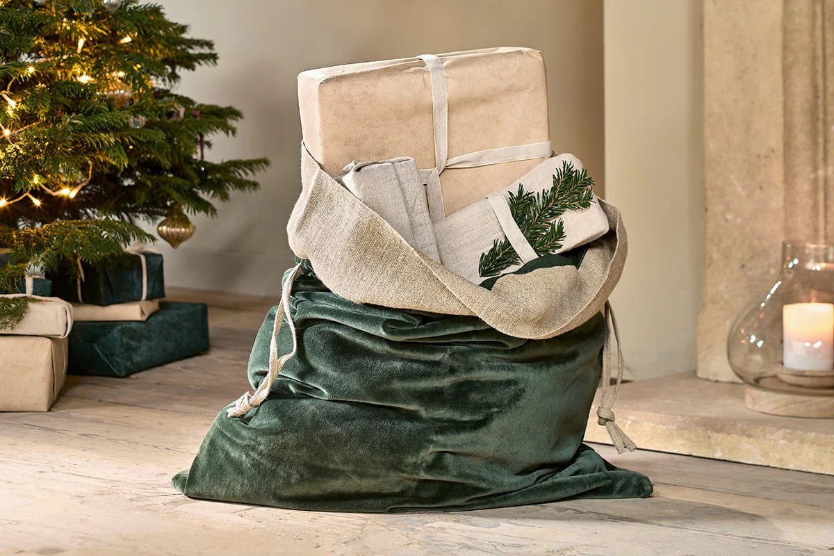 Karru Cotton Velvet Sack - Forest Green