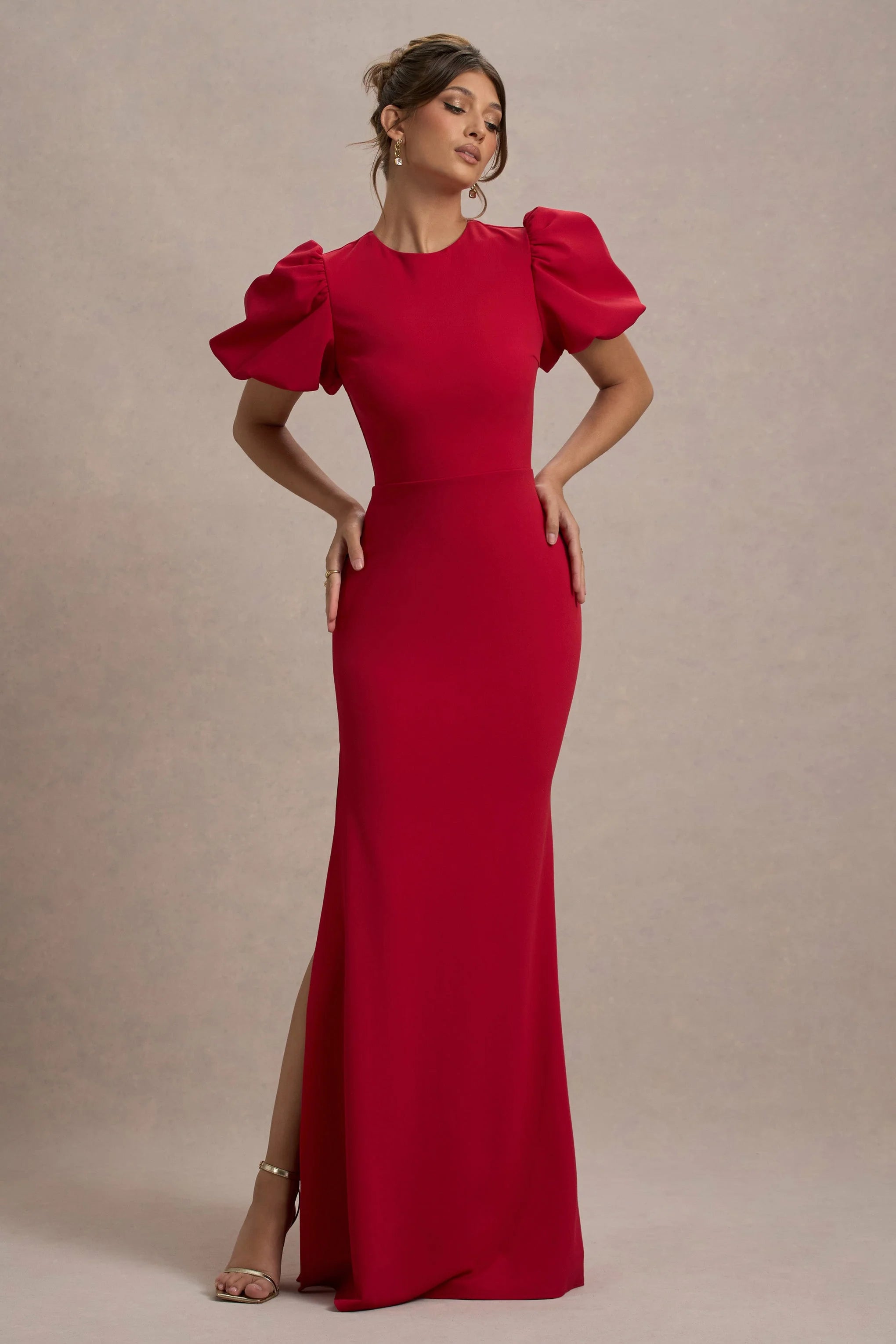 Love Letters | Red Puff-Sleeve Maxi Dress