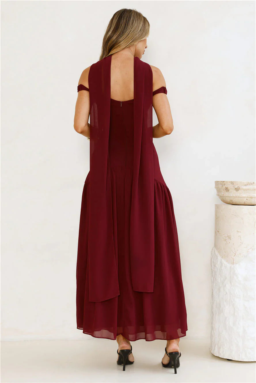 The Style Spotlight Off Shoulder Maxi Dress